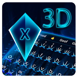 Descargar app 3d Neon Blue Hologram Keyboard Future Tech disponible para descarga