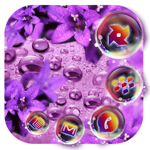 Descargar app Rainy Drops Violet Lavender Theme disponible para descarga