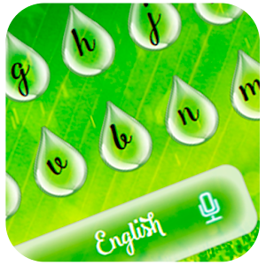 Descargar app Green Nature Water Drops Keyboard Theme disponible para descarga