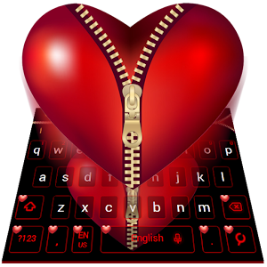 Descargar app Red Zipper Heart Keyboard disponible para descarga