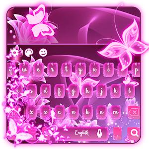 Descargar app Neon Teclado Rosa Mariposas