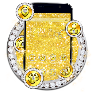 Descargar app Luxurious Golden Glitter Theme