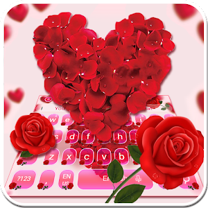 Descargar app Red Love Rose Petals Keyboard Theme