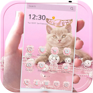 Descargar app Linda Gato Tema Oro Rosa Pink Kitty disponible para descarga