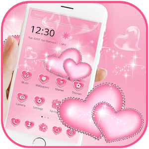 Descargar app Rosado Corazón Diamante Amor Tema Pink Heart Love